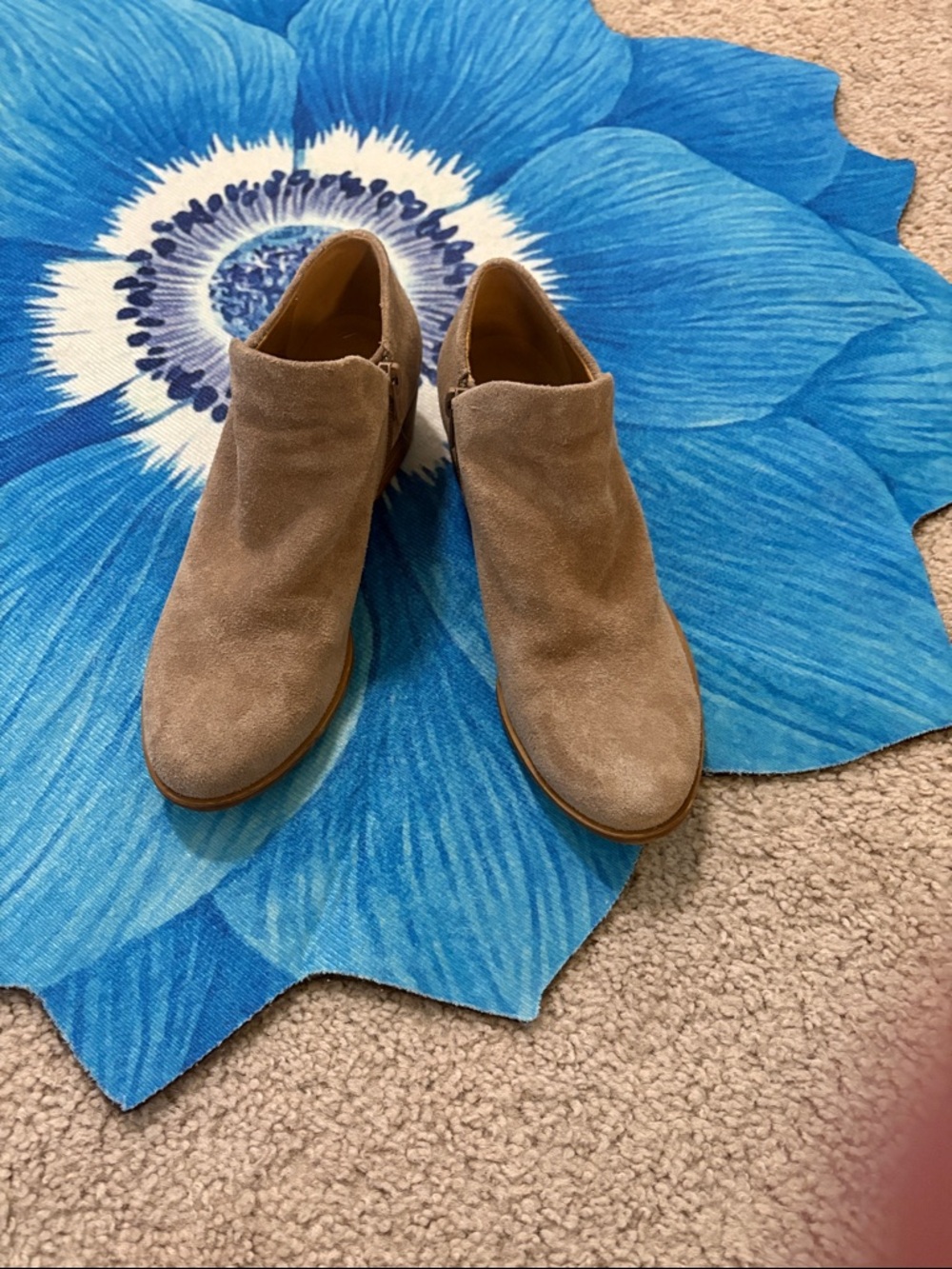 Lucky Brand Taupe Suede Ankle Booties